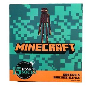 Kids' Minecraft 15 Days of Socks Sz 5  Advent Calendar